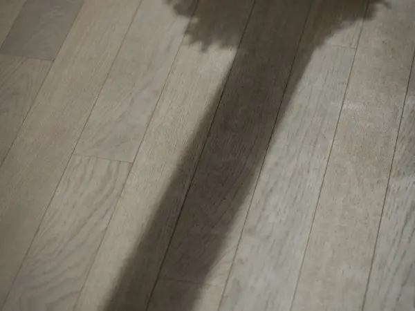 Jeu de lumière sur un parquet massif.